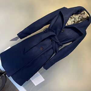NOVELT 40” knit belted cobalt blue coat NEW